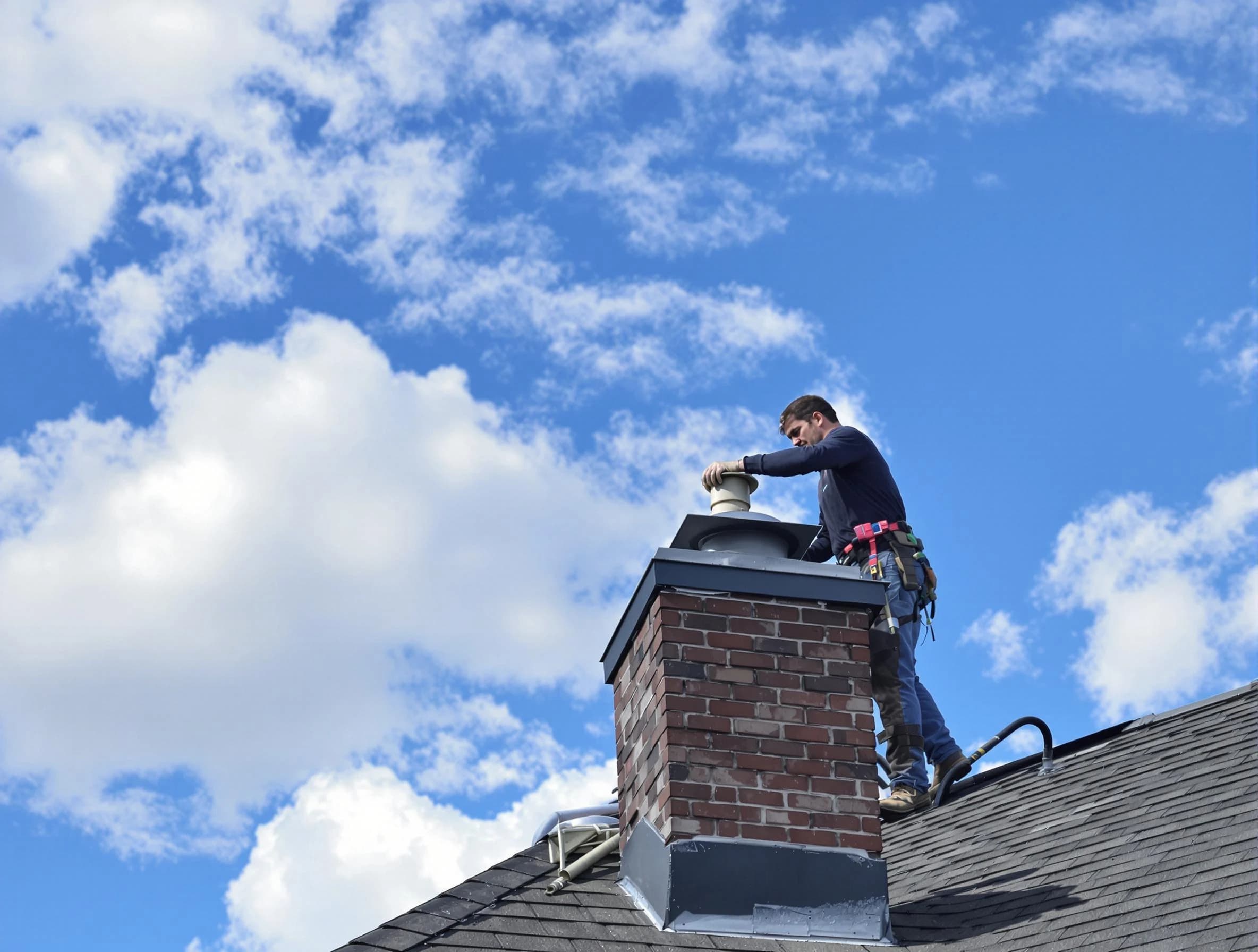 American Fork Chimney Sweep installing a sturdy chimney cap in American Fork, UT