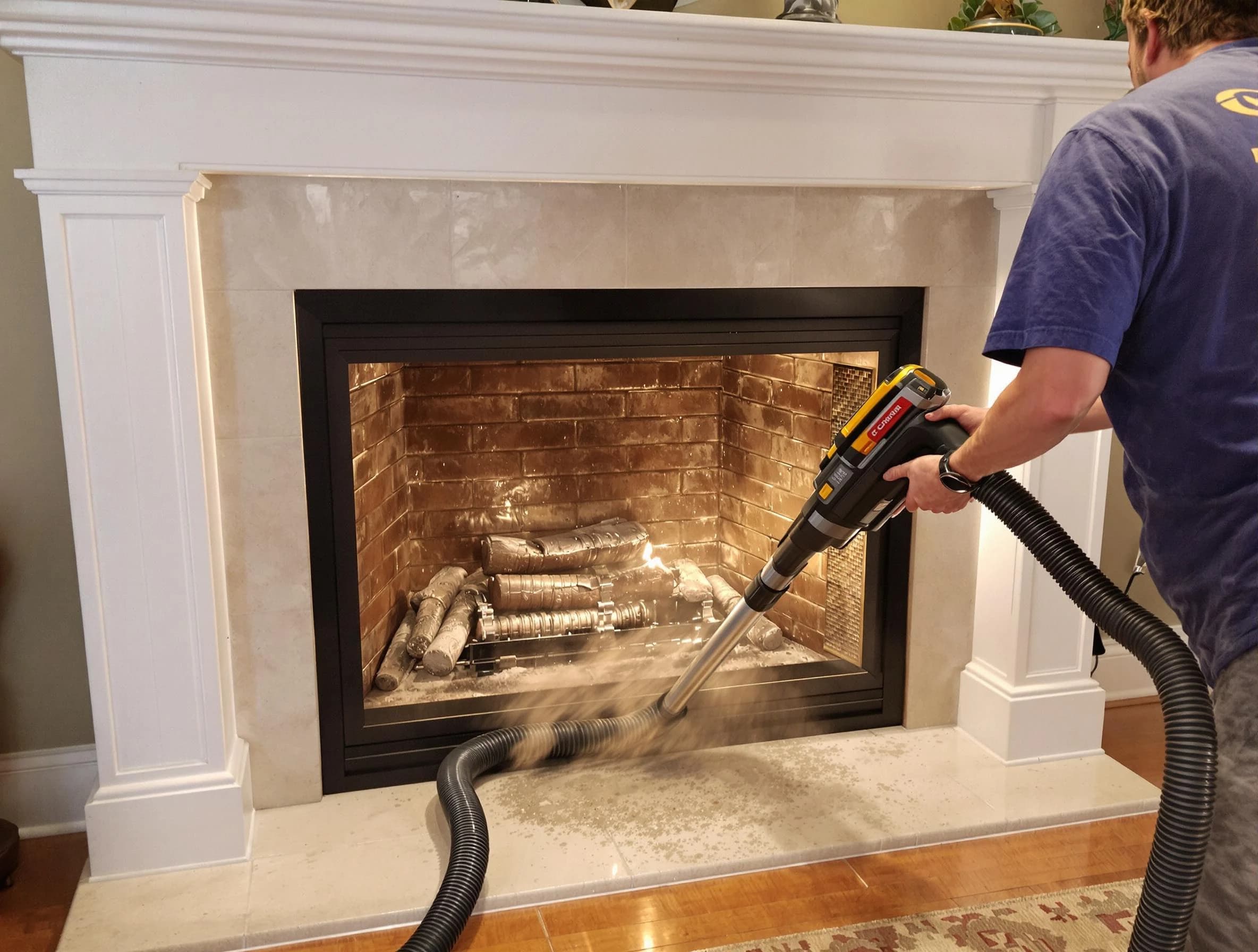Fireplace cleaning performed by American Fork Chimney Sweep in American Fork, UT