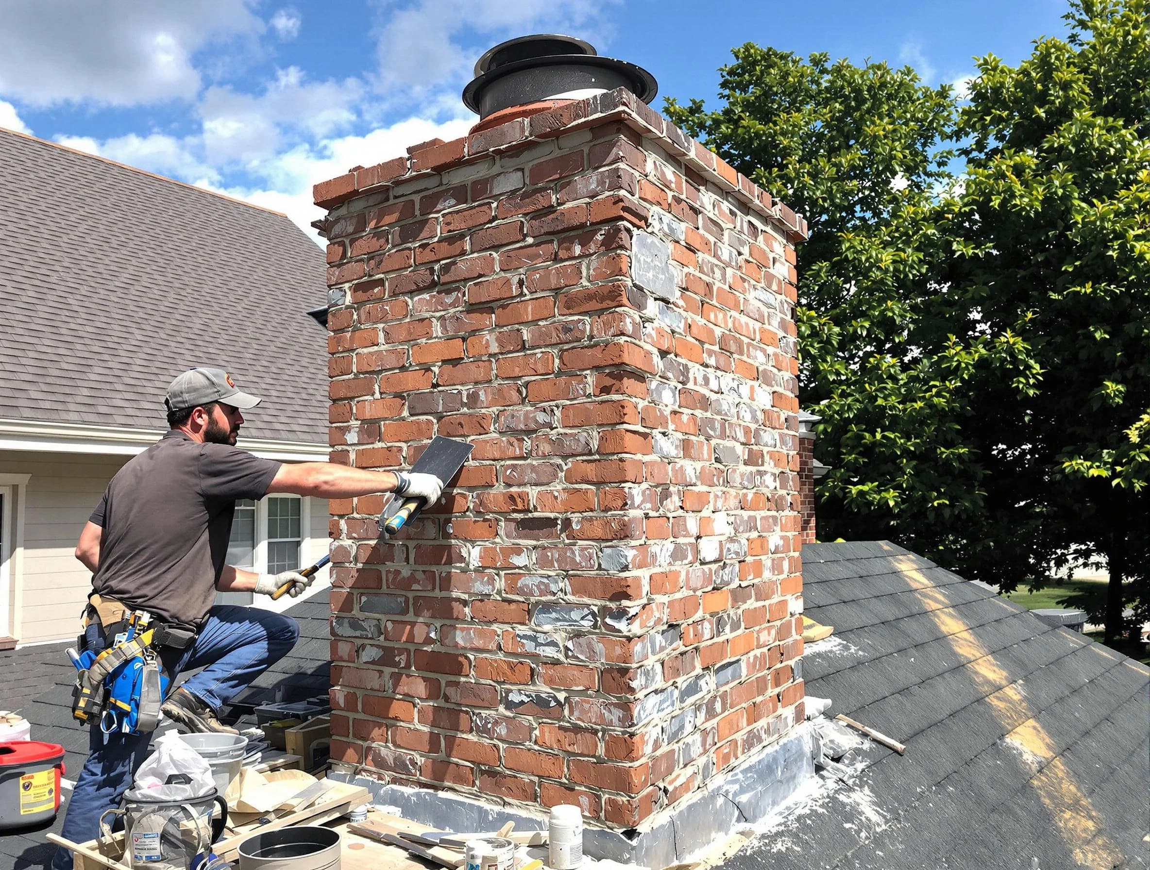 Completed chimney rebuild by American Fork Chimney Sweep in American Fork, UT