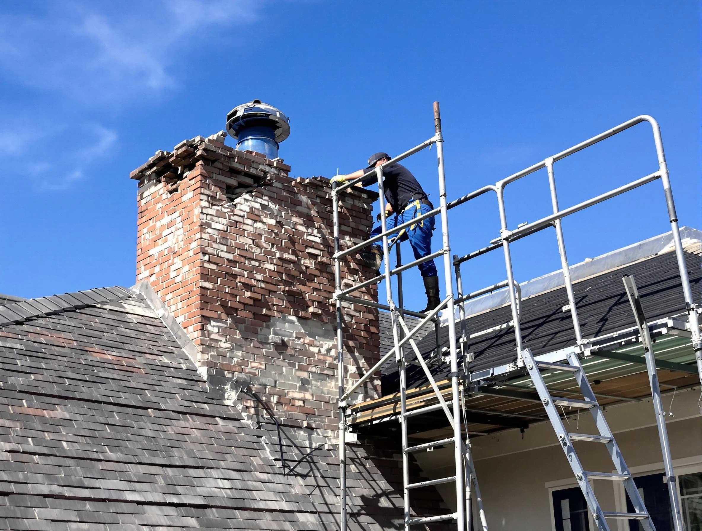 Rebuilding a chimney structure by American Fork Chimney Sweep in American Fork, UT