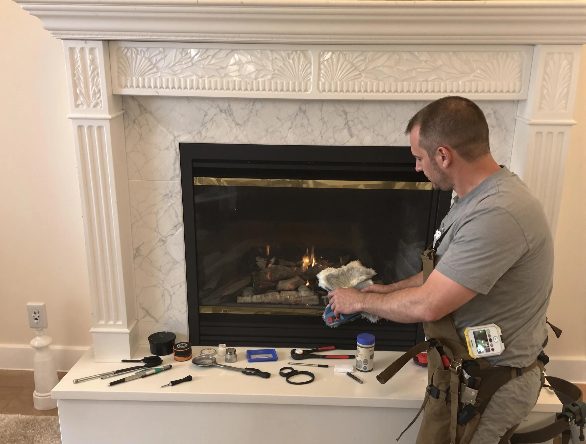 American Fork Chimney Sweep performing fireplace maintenance in American Fork, UT