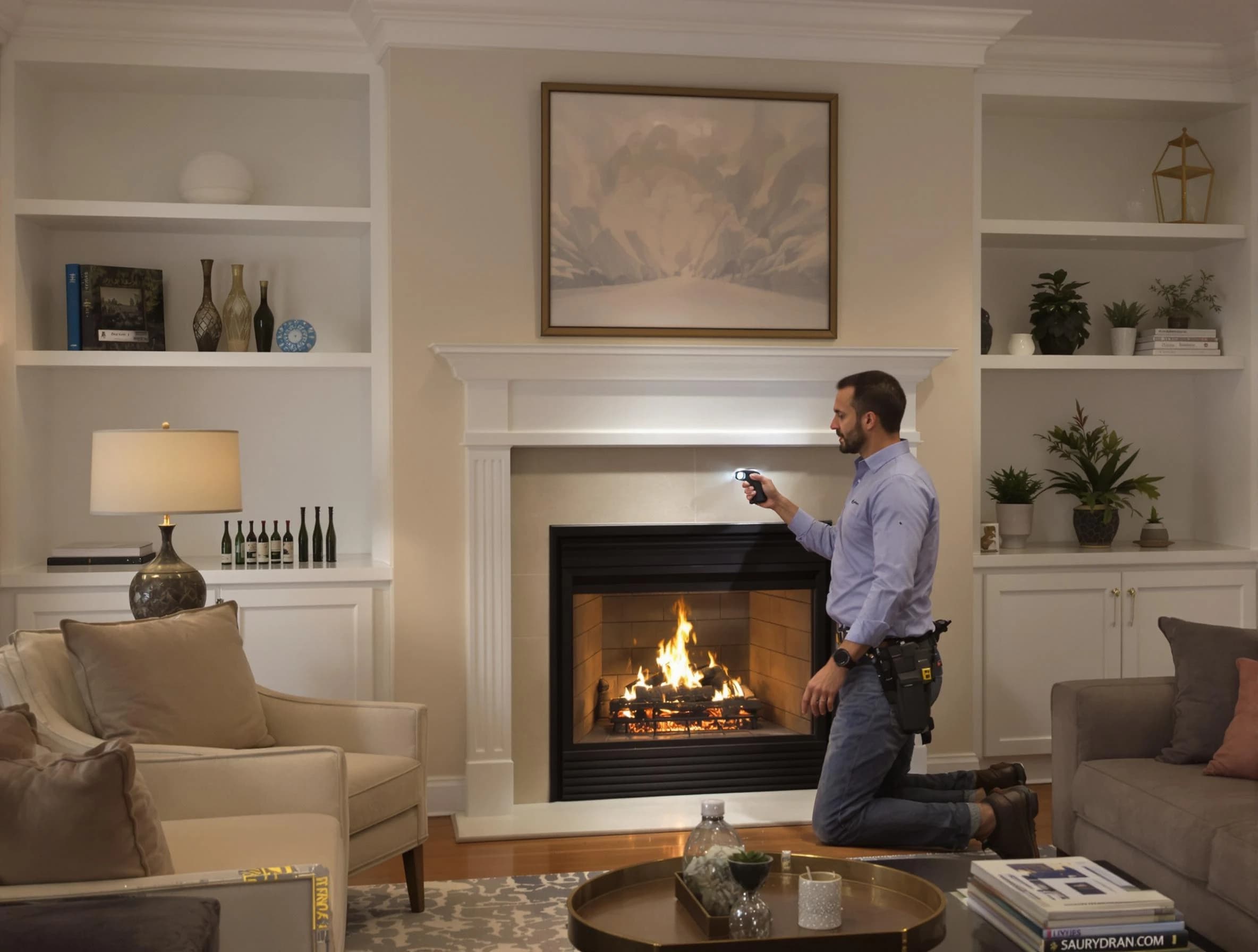 American Fork Chimney Sweep conducting a fireplace safety inspection in American Fork, UT