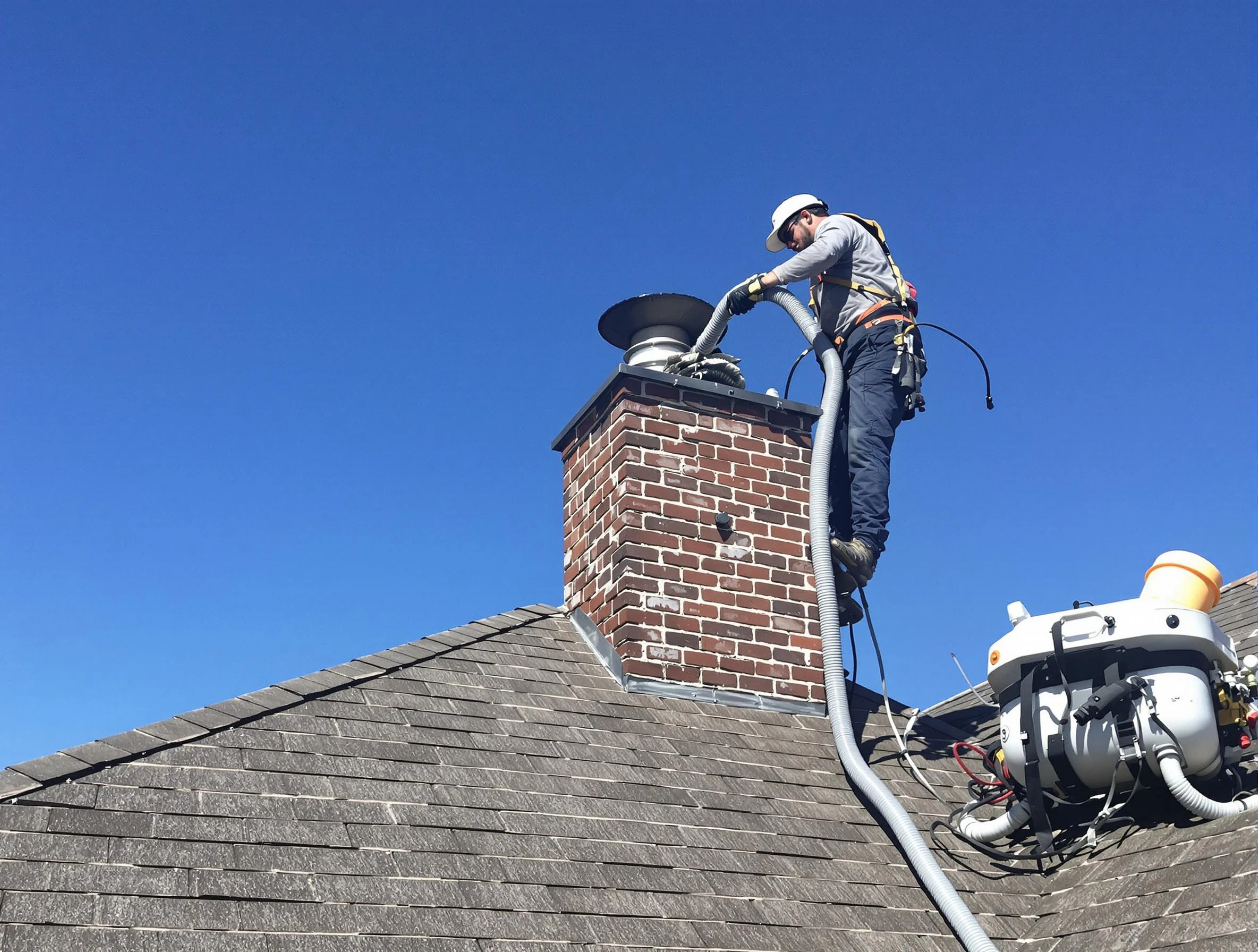 Dedicated American Fork Chimney Sweep team member cleaning a chimney in American Fork, UT