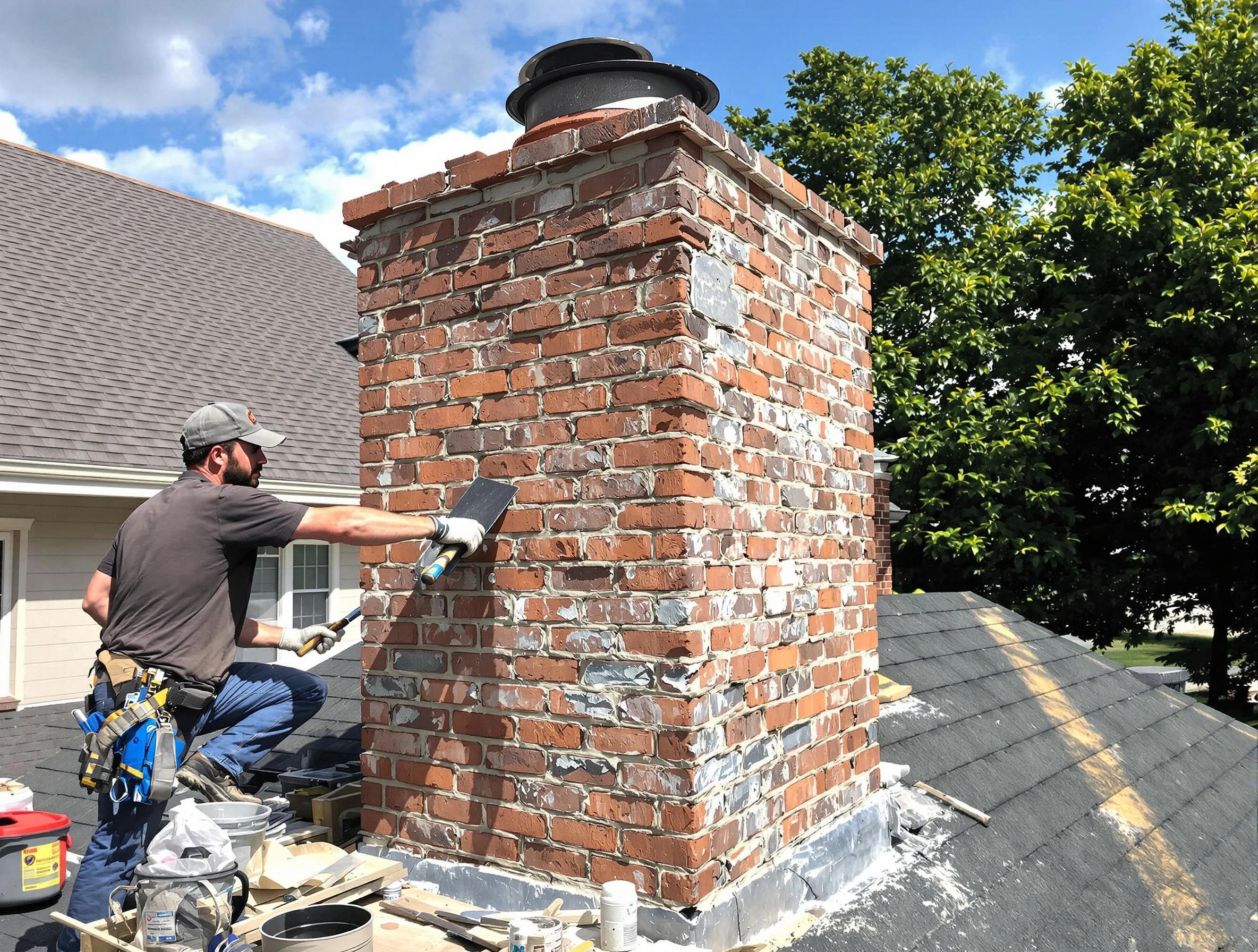 Completed chimney rebuild by American Fork Chimney Sweep in American Fork, UT