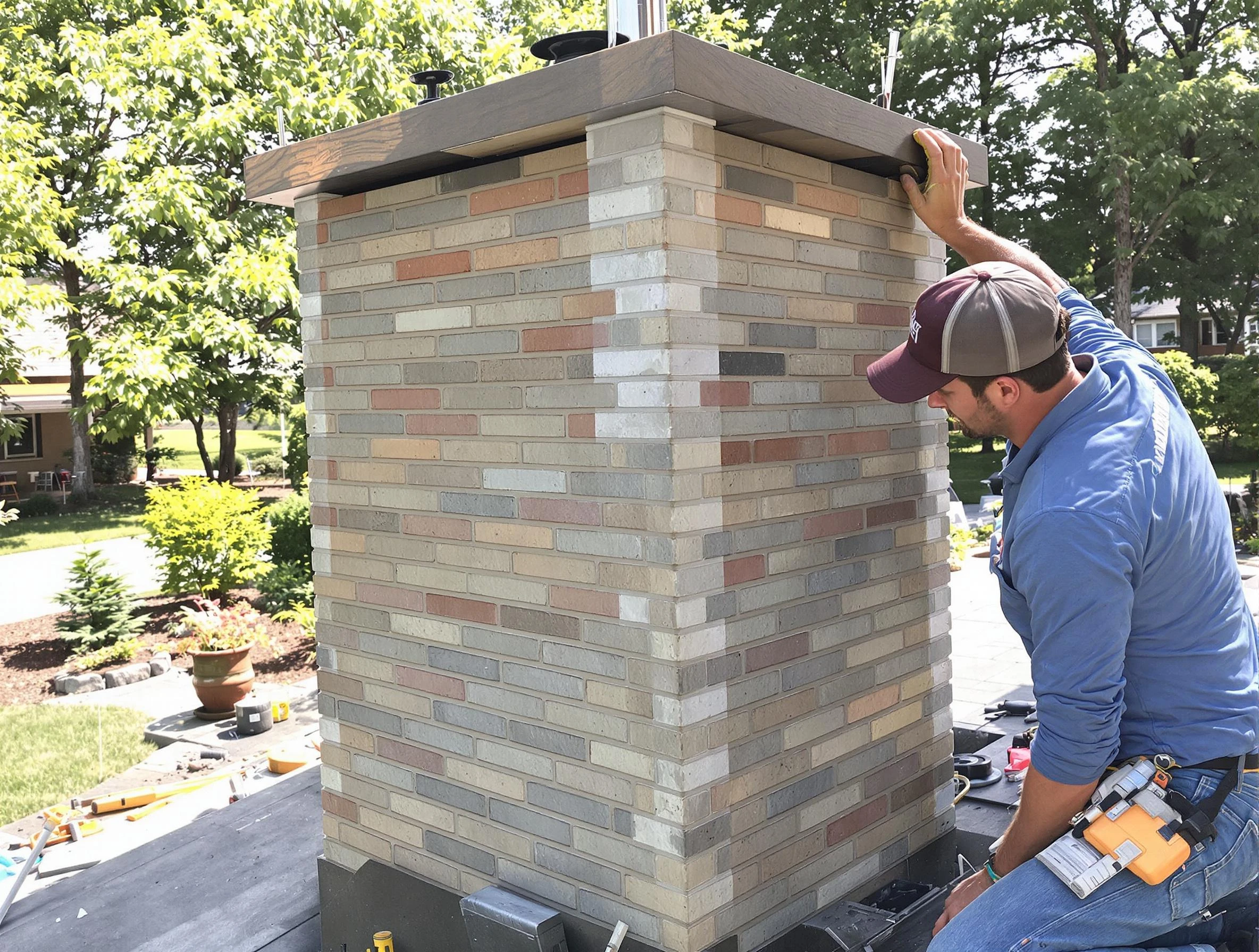 American Fork Chimney Sweep completing a modern chimney remodel in American Fork, UT